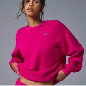 Alo Accolade Crewneck Sweatshirt - Pink - Size Small